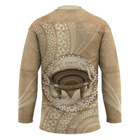 Tonga Skink Kava Bowl Hockey Jersey Vintage Tongan Ngatu Pattern LT14 - Polynesian Pride