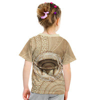 Tonga Skink Kava Bowl Kid T Shirt Vintage Tongan Ngatu Pattern LT14 - Polynesian Pride