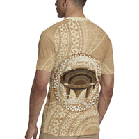 Tonga Skink Kava Bowl Rugby Jersey Vintage Tongan Ngatu Pattern