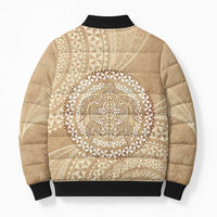 Tonga Ngatu Turtle Bomber Puffer Jacket Vintage Tongan Tapa Cloth