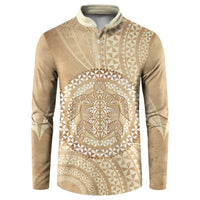Tonga Ngatu Turtle Button Sweatshirt Vintage Tongan Tapa Cloth