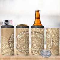 Tonga Ngatu Turtle 4 in 1 Can Cooler Tumbler Vintage Tongan Tapa Cloth