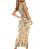 Tonga Ngatu Turtle Family Matching Short Sleeve Bodycon Dress and Hawaiian Shirt Vintage Tongan Tapa Cloth