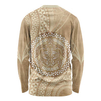 Tonga Ngatu Turtle Long Sleeve Shirt Vintage Tongan Tapa Cloth LT14 - Polynesian Pride