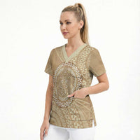 Tonga Ngatu Turtle Scrub Top Vintage Tongan Tapa Cloth