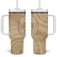 Tonga Ngatu Turtle Tumbler With Handle Vintage Tongan Tapa Cloth