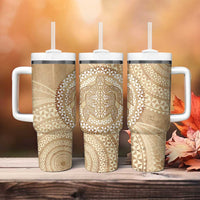 Tonga Ngatu Turtle Tumbler With Handle Vintage Tongan Tapa Cloth
