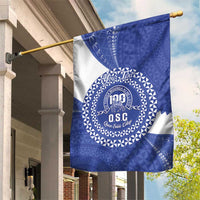 Queen Salote College 100th Anniversary Personalized Garden Flag Est 1926 Kolisi Fefine Tongan Ngatu Pattern LT14 House Flag Blue - Polynesian Pride
