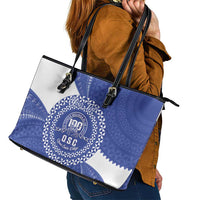 Queen Salote College 100th Anniversary Personalized Leather Tote Bag Est 1926 Kolisi Fefine Tongan Ngatu Pattern