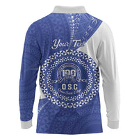 Queen Salote College 100th Anniversary Personalized Long Sleeve Polo Shirt Est 1926 Kolisi Fefine Tongan Ngatu Pattern