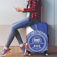 Queen Salote College 100th Anniversary Personalized Luggage Cover Est 1926 Kolisi Fefine Tongan Ngatu Pattern