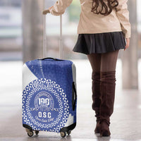 Queen Salote College 100th Anniversary Personalized Luggage Cover Est 1926 Kolisi Fefine Tongan Ngatu Pattern