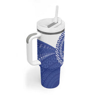 Queen Salote College 100th Anniversary Tumbler With Handle Est 1926 Kolisi Fefine Tongan Ngatu Pattern