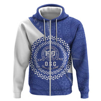Queen Salote College 100th Anniversary Personalized Zip Hoodie Est 1926 Kolisi Fefine Tongan Ngatu Pattern