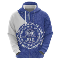 Queen Salote College 100th Anniversary Personalized Zip Hoodie Est 1926 Kolisi Fefine Tongan Ngatu Pattern