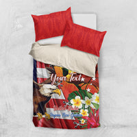 Personalised United States And Papua New Guinea Bedding Set USA Eagle With PNG Bird Of Paradise