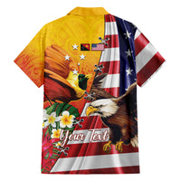 Personalised United States And Papua New Guinea Hawaiian Shirt USA Eagle With PNG Bird Of Paradise