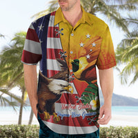 Personalised United States And Papua New Guinea Hawaiian Shirt USA Eagle With PNG Bird Of Paradise