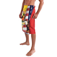 Personalised United States And Papua New Guinea Lavalava USA Eagle With PNG Bird Of Paradise