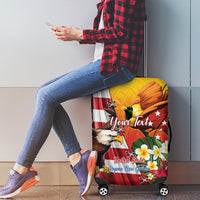 Personalised United States And Papua New Guinea Luggage Cover USA Eagle With PNG Bird Of Paradise