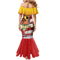 Personalised United States And Papua New Guinea Mermaid Dress USA Eagle With PNG Bird Of Paradise LT14 - Polynesian Pride