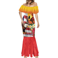 Personalised United States And Papua New Guinea Mermaid Dress USA Eagle With PNG Bird Of Paradise LT14 - Polynesian Pride
