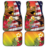 Personalised United States And Hawaii Car Mats USA Eagle With Hawaiian Shark Tattoo