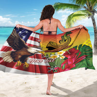 Personalised United States And Hawaii Sarong USA Eagle With Hawaiian Shark Tattoo LT14 - Polynesian Pride