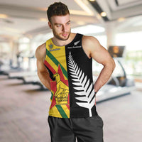 Custom New Zealand and Zimbabwe Men Tank Top NZ Fern Zim Flag Half Style