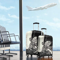 Black Polynesia Tribal Octopus Tattoo Luggage Cover Pikake Lei Polynesian Pattern