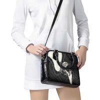 Black Polynesia Tribal Octopus Tattoo Shoulder Handbag Pikake Lei Polynesian Pattern