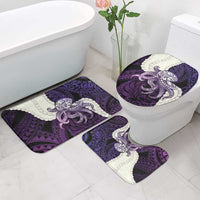 Purple Galaxy Polynesia Tribal Octopus Tattoo Bathroom Set Pikake Lei Polynesian Pattern