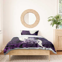 Purple Galaxy Polynesia Tribal Octopus Tattoo Bedding Set Pikake Lei Polynesian Pattern