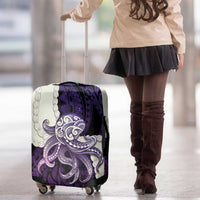 Purple Galaxy Polynesia Tribal Octopus Tattoo Luggage Cover Pikake Lei Polynesian Pattern