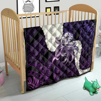 Purple Galaxy Polynesia Tribal Octopus Tattoo Quilt Pikake Lei Polynesian Pattern