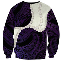 Purple Galaxy Polynesia Tribal Octopus Tattoo Sweatshirt Pikake Lei Polynesian Pattern