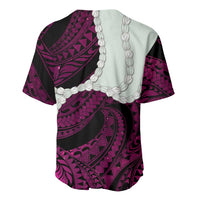 Pink Galaxy Polynesia Tribal Octopus Tattoo Baseball Jersey Pikake Lei Polynesian Pattern