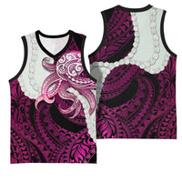 Pink Galaxy Polynesia Tribal Octopus Tattoo Basketball Jersey Pikake Lei Polynesian Pattern