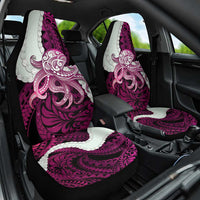 Pink Galaxy Polynesia Tribal Octopus Tattoo Car Seat Cover Pikake Lei Polynesian Pattern