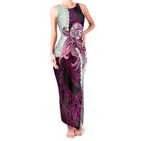 Pink Galaxy Polynesia Tribal Octopus Tattoo Family Matching Tank Maxi Dress and Hawaiian Shirt Pikake Lei Polynesian Pattern