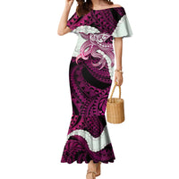 Pink Galaxy Polynesia Tribal Octopus Tattoo Mermaid Dress Pikake Lei Polynesian Pattern