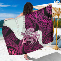 Pink Galaxy Polynesia Tribal Octopus Tattoo Sarong Pikake Lei Polynesian Pattern