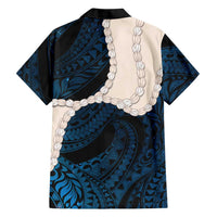 Blue Galaxy Polynesia Tribal Octopus Tattoo Family Matching Short Sleeve Bodycon Dress and Hawaiian Shirt Pikake Lei Polynesian Pattern