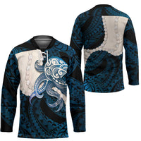 Blue Galaxy Polynesia Tribal Octopus Tattoo Hockey Jersey Pikake Lei Polynesian Pattern