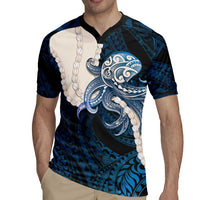 Blue Galaxy Polynesia Tribal Octopus Tattoo Rugby Jersey Pikake Lei Polynesian Pattern