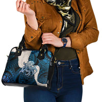 Blue Galaxy Polynesia Tribal Octopus Tattoo Shoulder Handbag Pikake Lei Polynesian Pattern