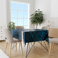 Blue Galaxy Polynesia Tribal Octopus Tattoo Tablecloth Pikake Lei Polynesian Pattern