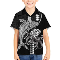 Kanaloa Aloha Hawaii Kid Hawaiian Shirt Humpback Whale Octopus Tattoo Kakau Pattern