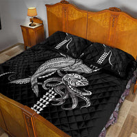 Kanaloa Aloha Hawaii Quilt Bed Set Humpback Whale Octopus Tattoo Kakau Pattern