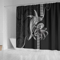 Kanaloa Aloha Hawaii Shower Curtain Humpback Whale Octopus Tattoo Kakau Pattern LT14 - Polynesian Pride